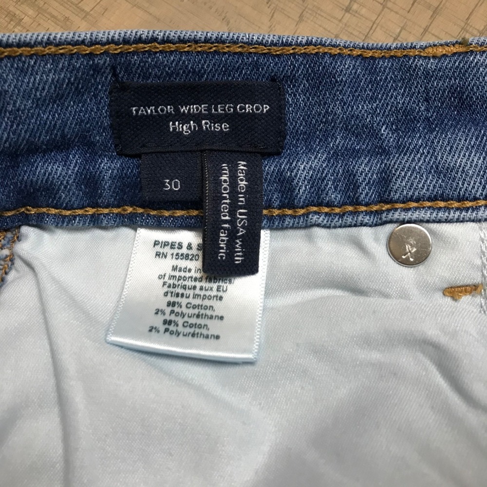 Veronica Beard Taylor Wide Leg Crop Jeans Womens 30 High Rise Serendipity Blue - Picture 5 of 14